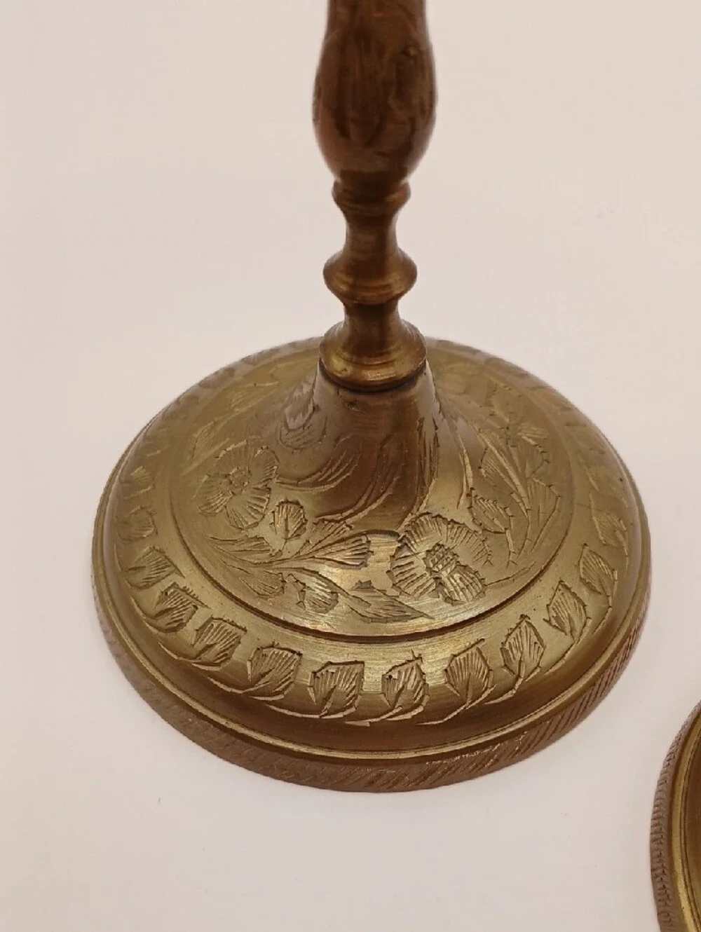 Pair VTG Brass Taper Candle Holders 5